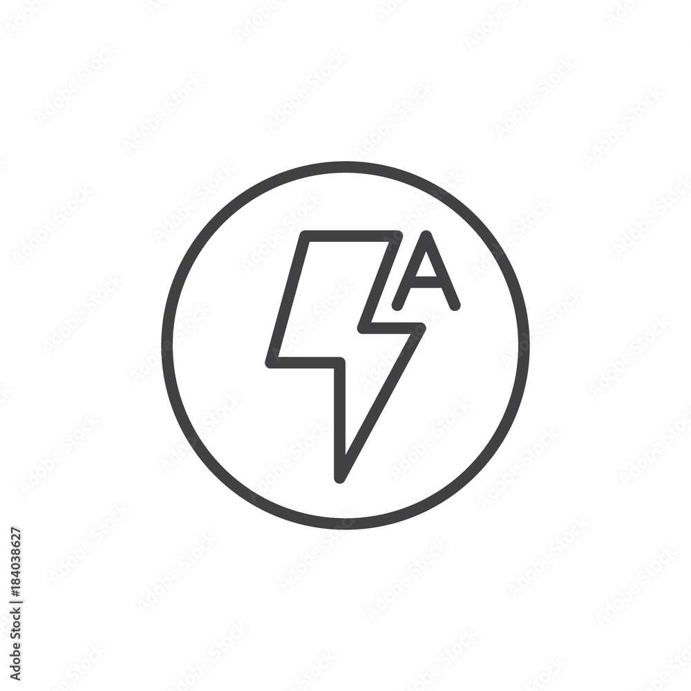 Camera auto flash mode line icon, outline vector sign, linear style pictogram isolated on white. Symbol, logo illustration. Editable stroke Camera auto flash mode line icon, outline vector sign, linear style pictogram isolated on white. Symbol, logo illustration. Editable stroke