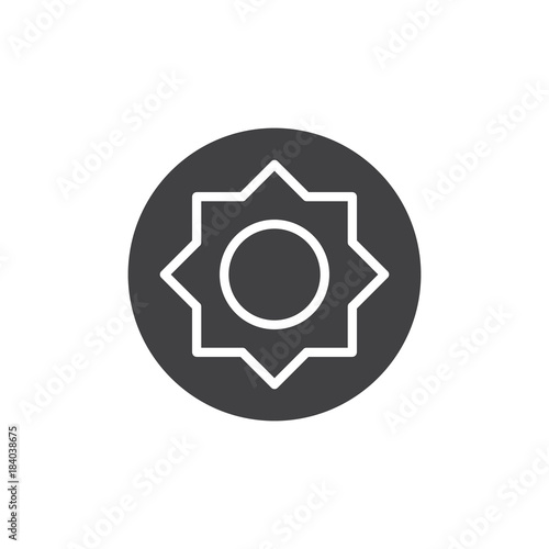 Maximum brightness setting icon vector, filled flat sign, solid pictogram isolated on white. Photo camera contrast mode symbol, logo illustration.