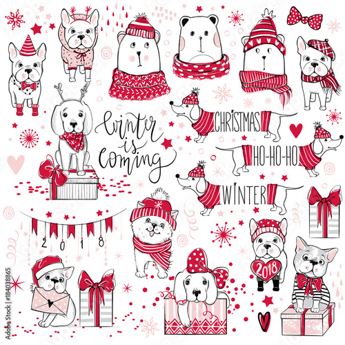 A huge Christmas collection with cute dogs, bears, gifts, snowfl