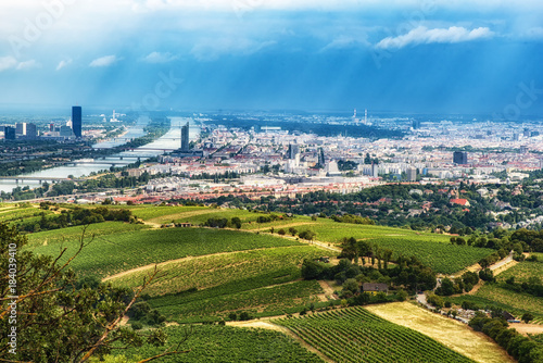 Vienna cityscape aerial view photo