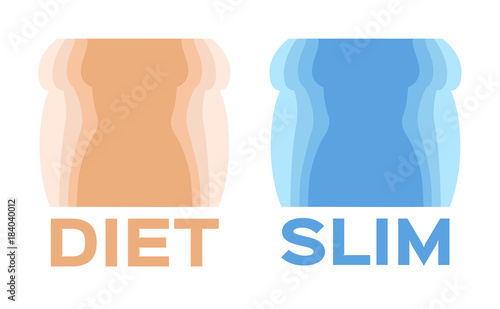 slim and diet fast icon vector / logo set