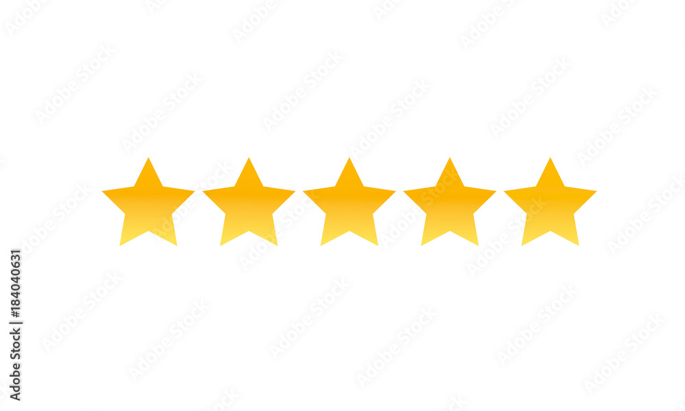 Five stars rating product customer flat icon for apps and websites Five stars rating product customer flat icon for apps and websites