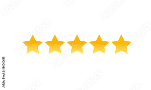 Five stars rating product customer flat icon for apps and websites