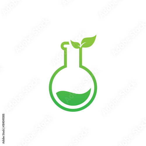 Lab and leaf green concept logo design