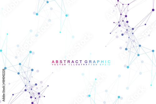 Concept of Network  internet communication. Abstract technology background. Connected dots and lines. Vector illustration