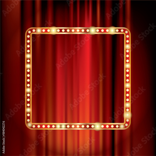 red stage bulb frame
