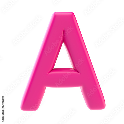 Glossy pink letter uppercase