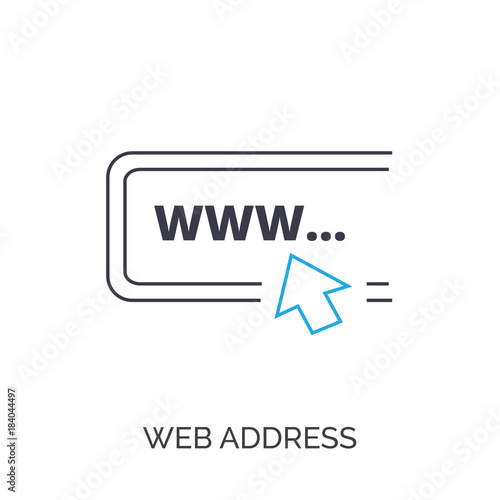 web address vector thin line icon
