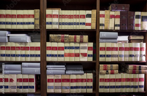 Bookshelf plenty of old legal books