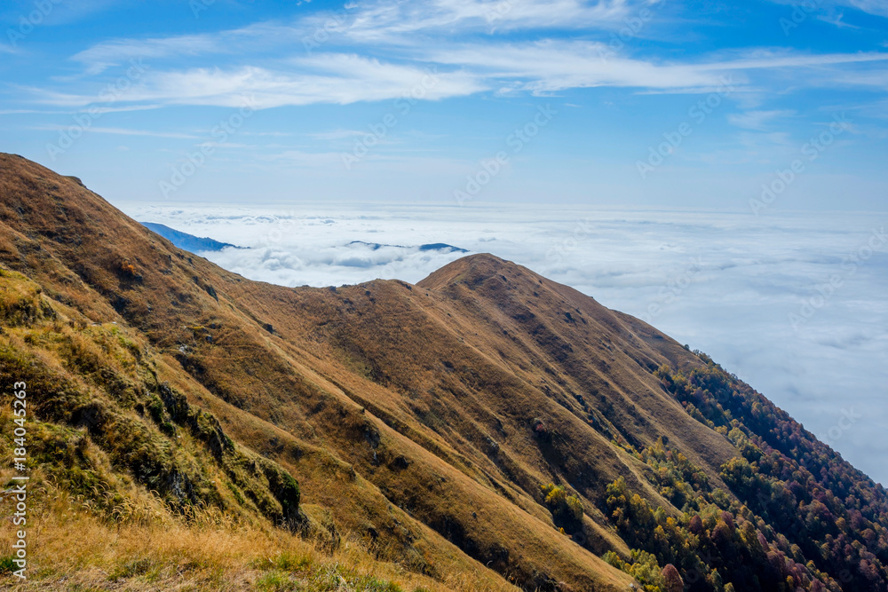 The sea of clouds over the mountains, Georgia