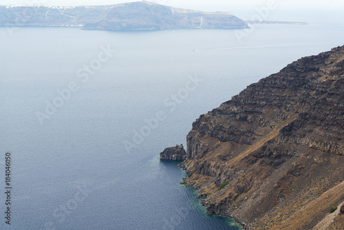 Sweeping landscape overlooking the island of Santorini, Greece photo