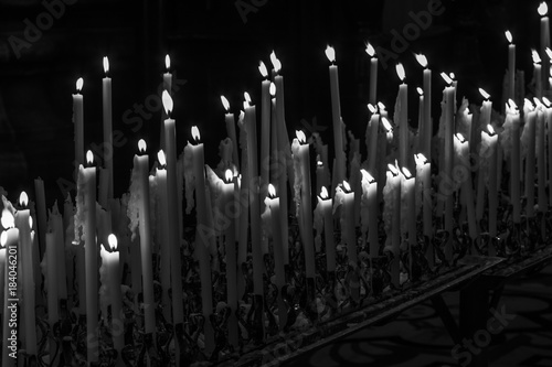 Religious candles in the church