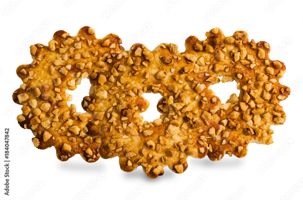Obraz premium Round cookies with nuts