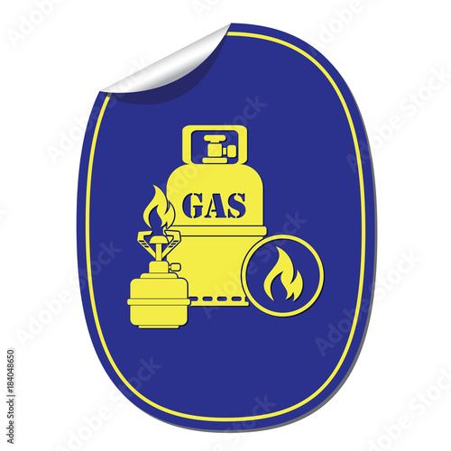 Camping stove with gas bottle icon