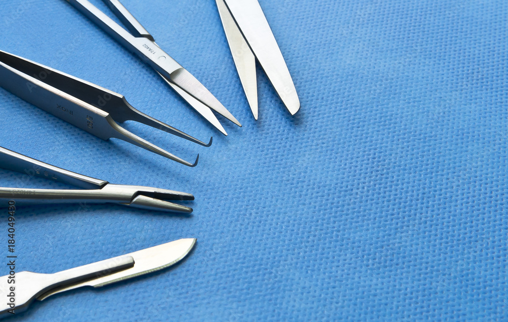 tungsten, tray, needles, fine, wrap, sharp, scalpels, surgeon