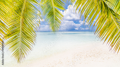 Beautiful beach landscape. Summer holiday and vacation concept. Inspirational tropical beach. Beach background banner