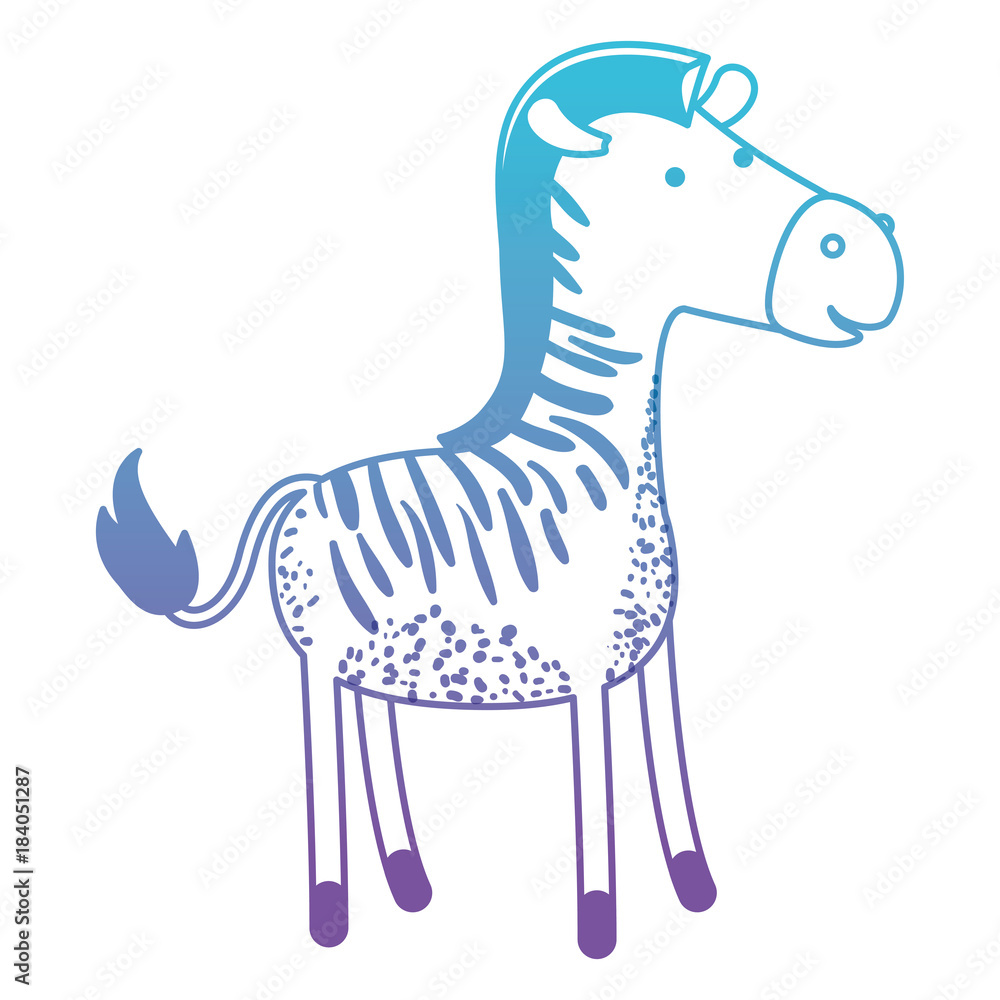 zebra cartoon in degraded blue to purple color silhouette vector illustration zebra cartoon in degraded blue to purple color silhouette vector illustration