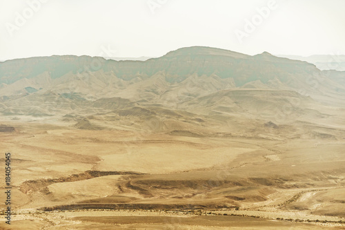 Landscape view on mitzpe ramon in Israel. Negev desert in middle east