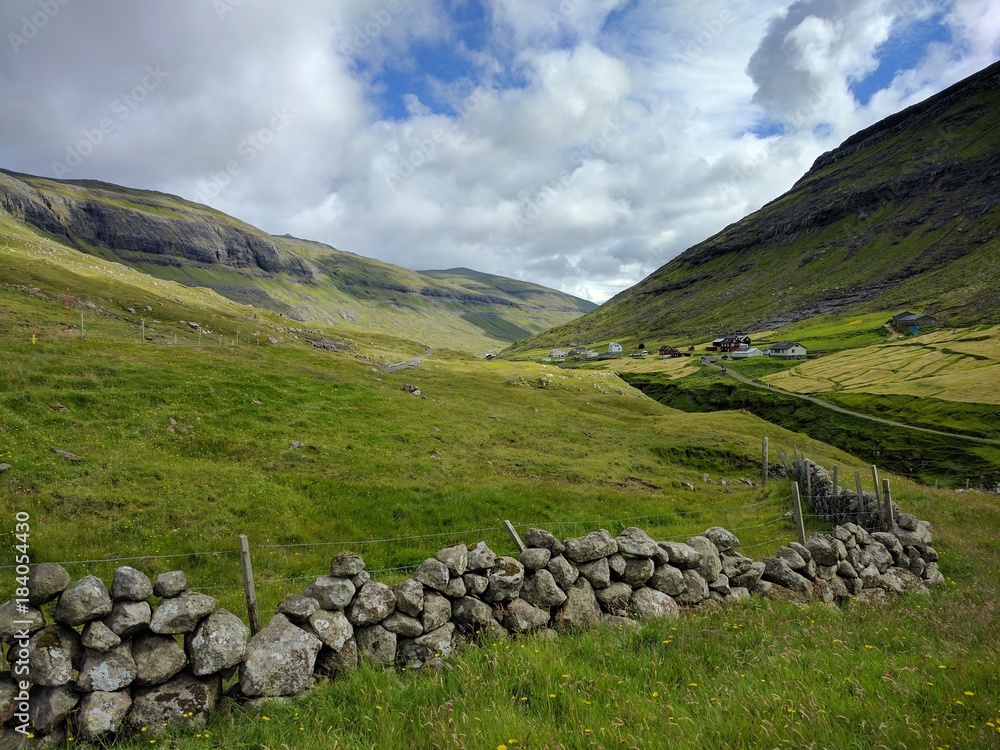  Landscape on the Faroe Islands  in the north Atlantic 