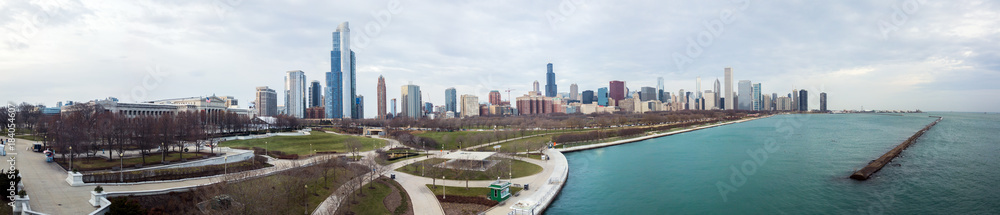 Obraz premium Drone View on Chicago