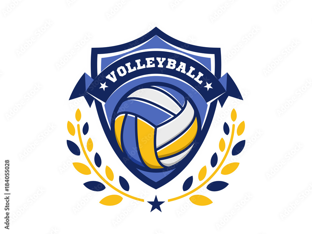 Volleyball logo, emblem, icons, designs templates with volleyball ball ...