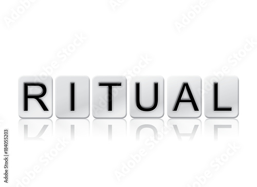 Ritual Concept Tiled Word Isolated on White