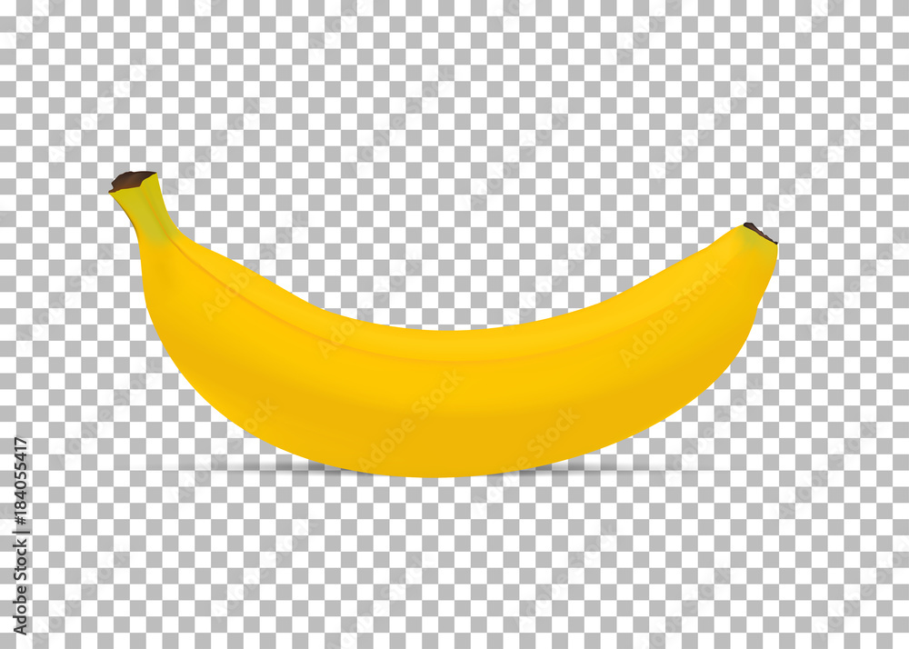 Realistic banana isolated on a transparent background. Vector illustration Stock Vektorgrafik Adobe Stock