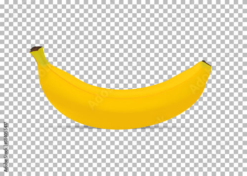 Realistic banana isolated on a transparent background. Vector illustration