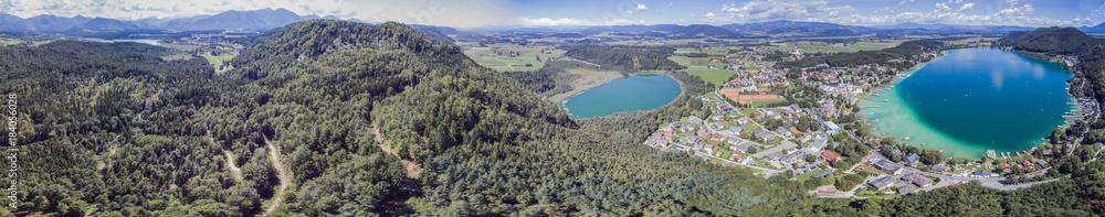Drone view on lake Klopeiner See, Austria