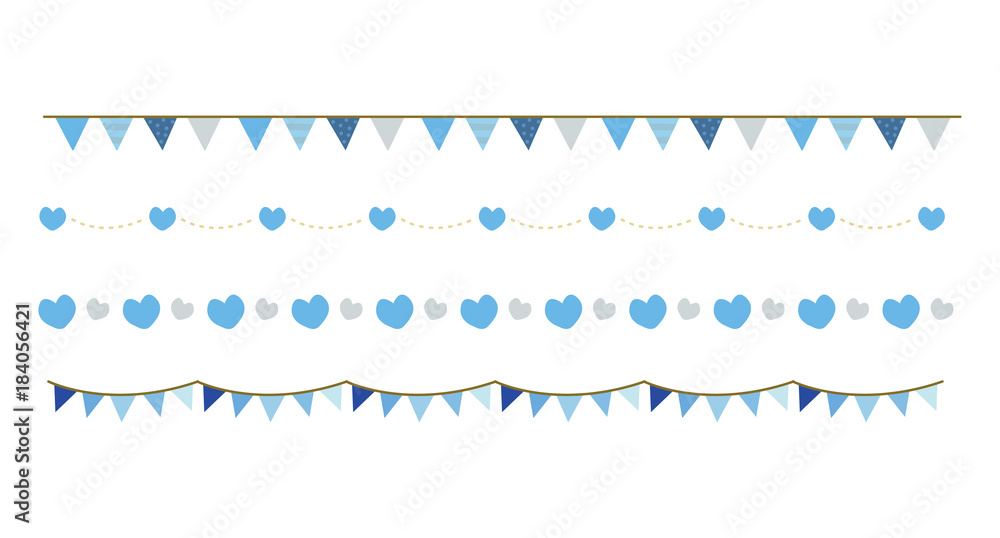 青のかわいい罫線 飾り罫 ハート ガーランド ホワイトデー Stock Vector Adobe Stock 青のかわいい罫線 飾り罫 ハート ガーランド ホワイトデー Stock Vector Adobe Stock