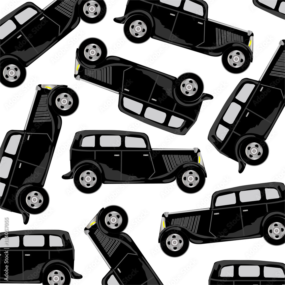 Naklejka premium Black car pattern