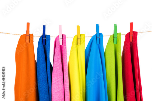 clothes and colorful clothespins