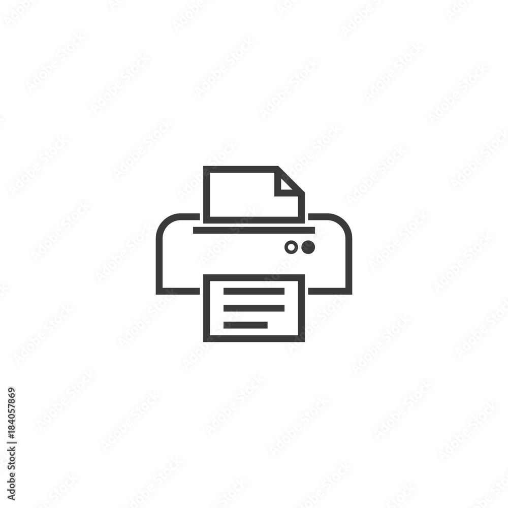 printer symbol icon. pixel perfect outline line style template. printer symbol icon. pixel perfect outline line style template.