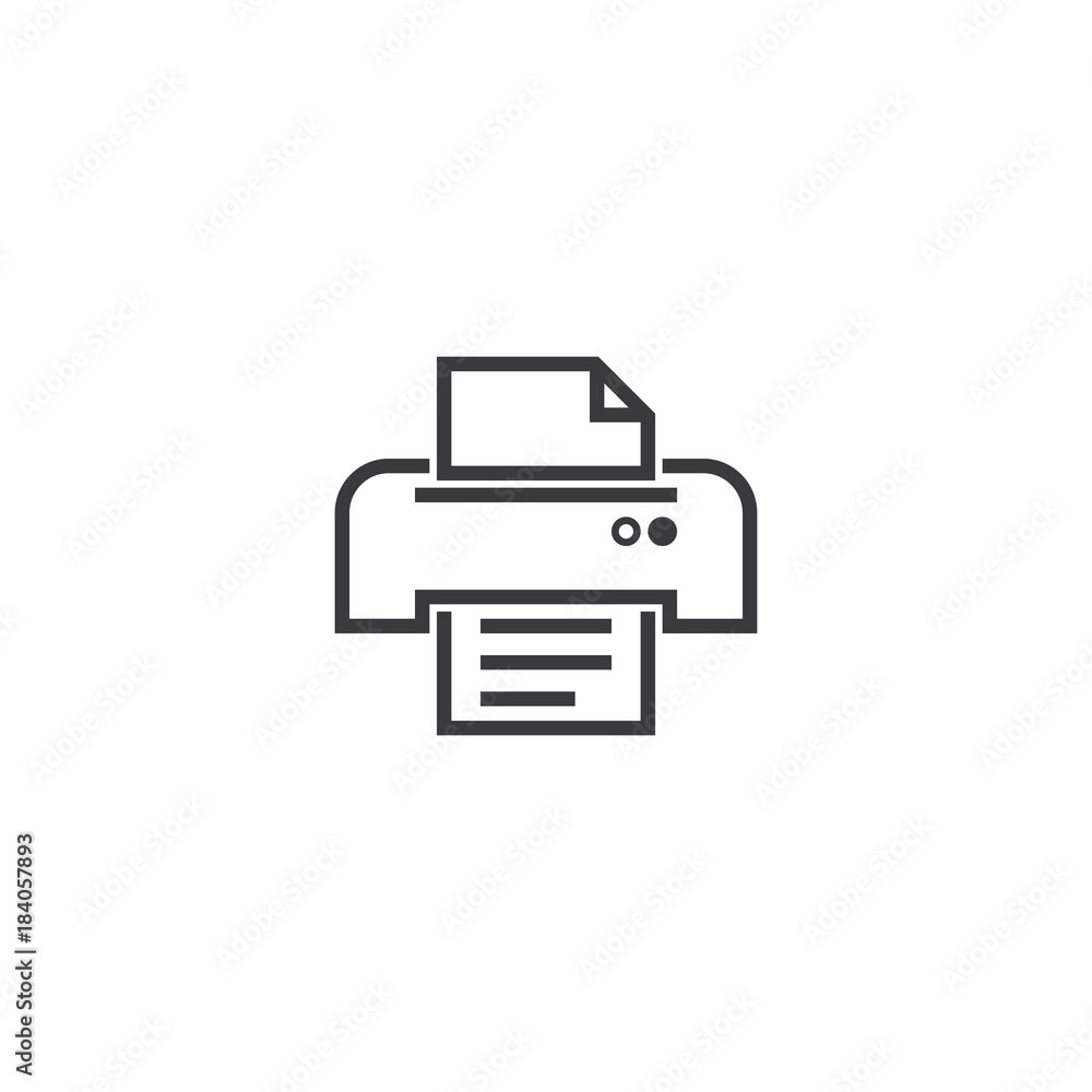 printer symbol icon. pixel perfect outline line style template. printer symbol icon. pixel perfect outline line style template.
