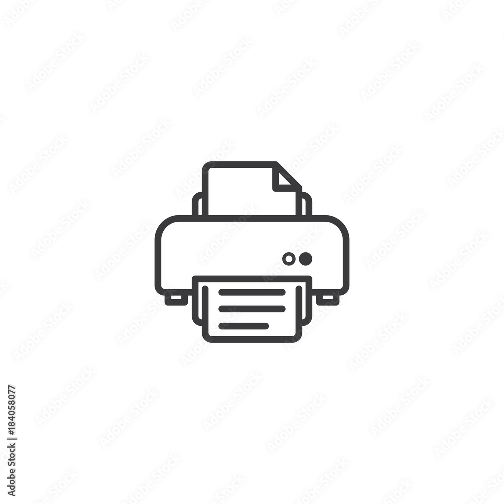 printer symbol icon. pixel perfect outline line style template. printer symbol icon. pixel perfect outline line style template.