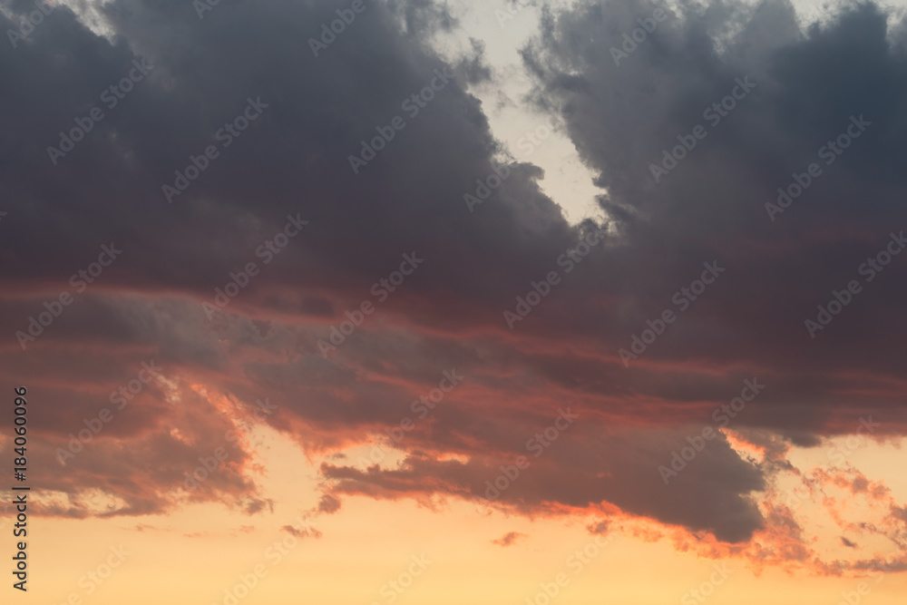 Cloudy sky during sunset