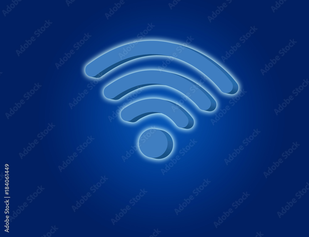 Wifi symbol displayed on a futuristic interface - Connection and internet concept Wifi symbol displayed on a futuristic interface - Connection and internet concept