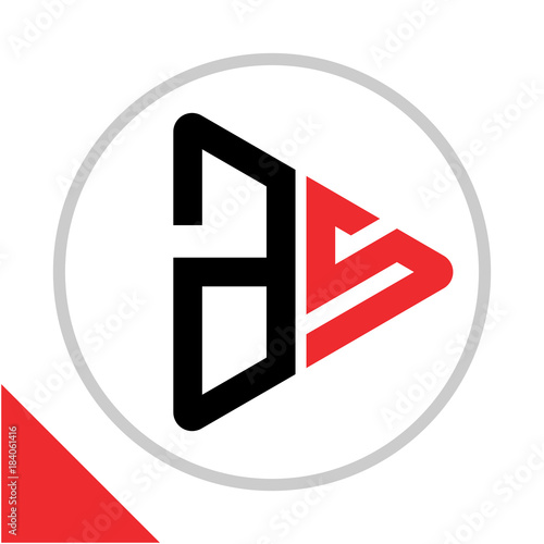 logo icon play button shape with combination of a & s initials