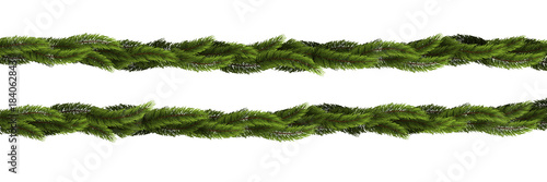 Vector realistic isolated fir tree borders for decoration and covering on the transparent background. Concept of Merry Christmas and Happy New Year.