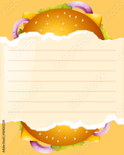 Paper template with cheeseburger
