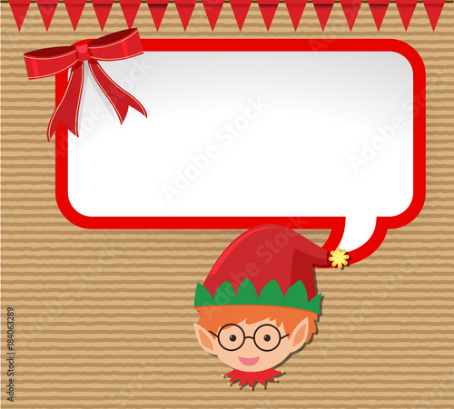 Christmas card design with little elf