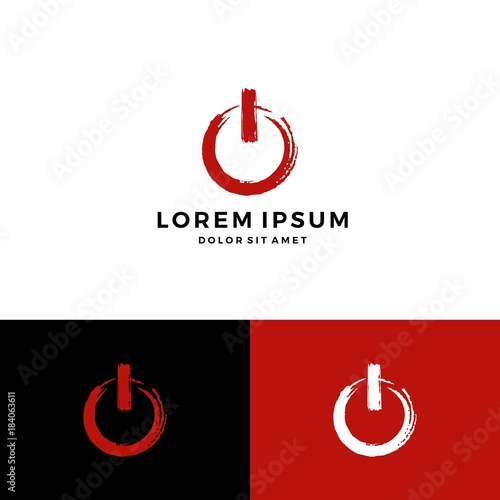 power symbol brush stroke icon logo download