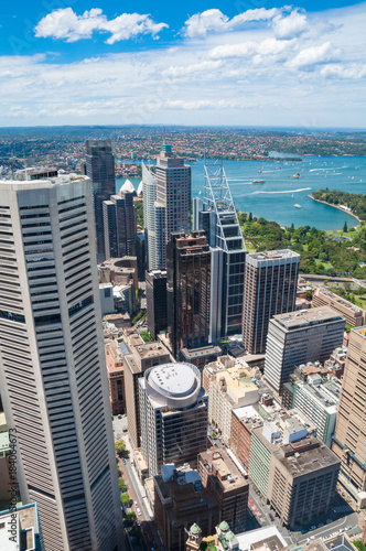 Aerial view of Sydney CBD and Sydney Harbour
