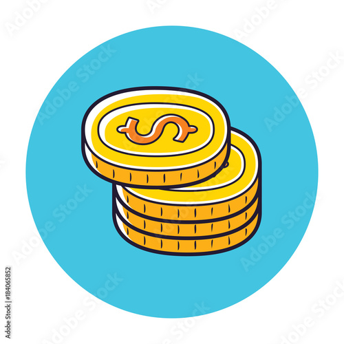 Coins stack. Cash money icon.