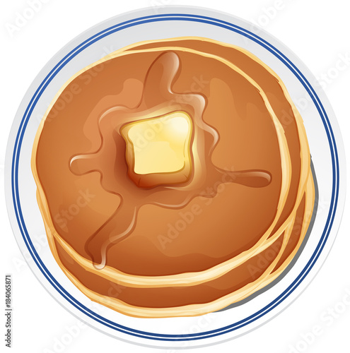 Pancake with butter on the plate