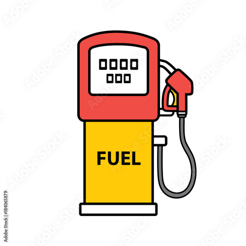 Gas fuel pump isolated. Filling station icon.