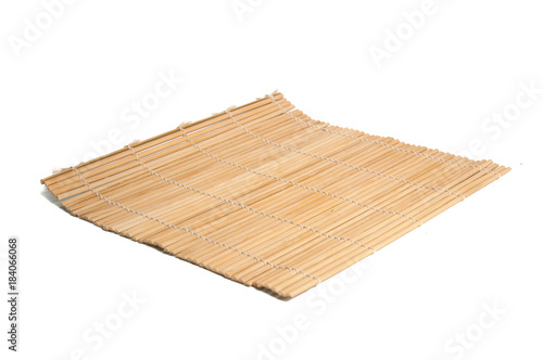 Bamboo mat isolated on the white