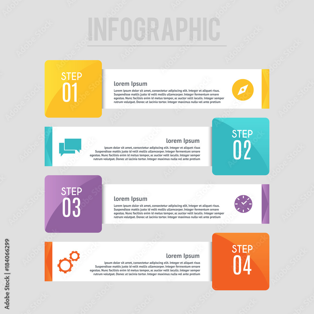 Infographic design vector and marketing icons can be used for workflow layout, diagram, annual report, web design. Business concept with 4 options, steps or processes Infographic design vector and marketing icons can be used for workflow layout, diagram, annual report, web design. Business concept with 4 options, steps or processes