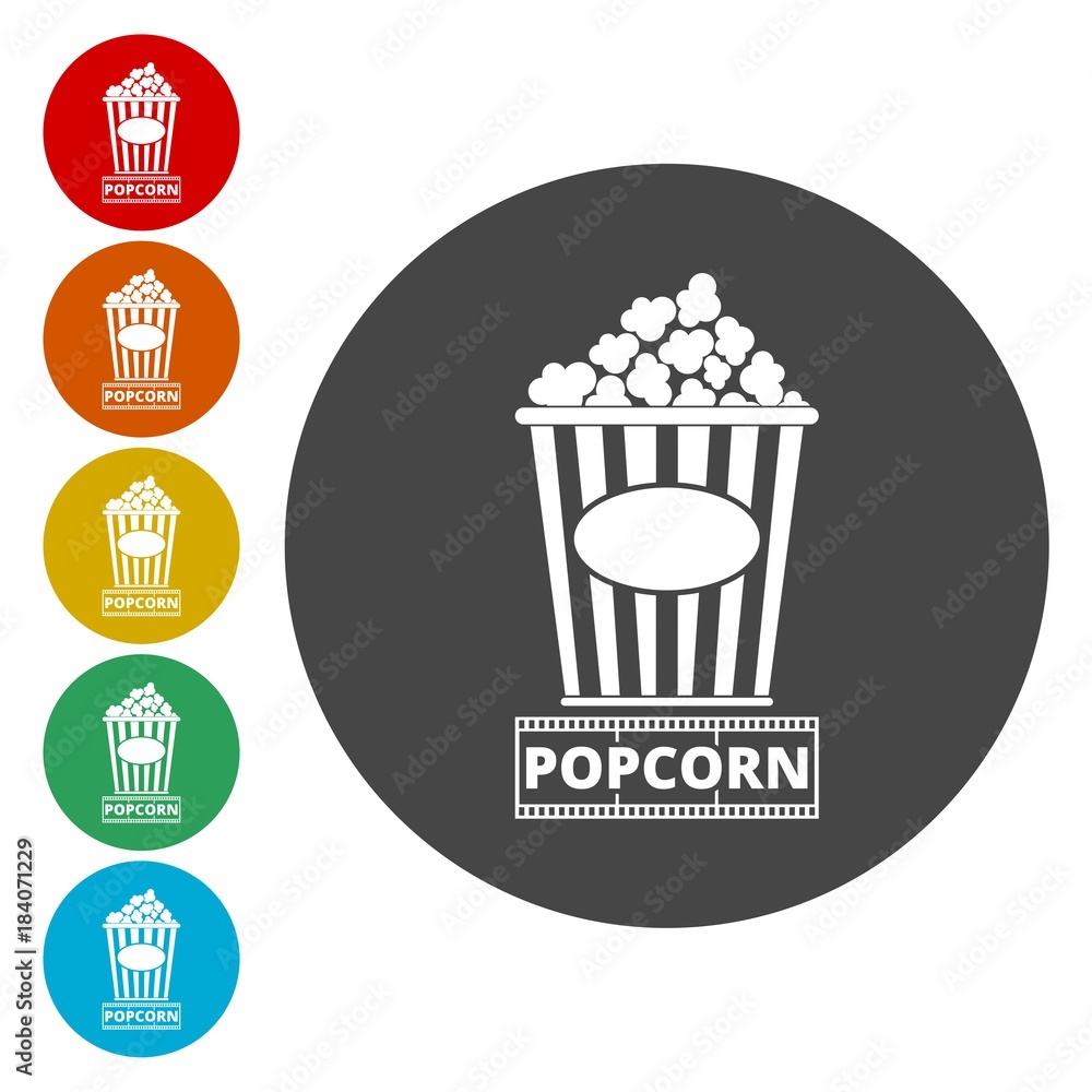 Popcorn icon, Cinema icon 