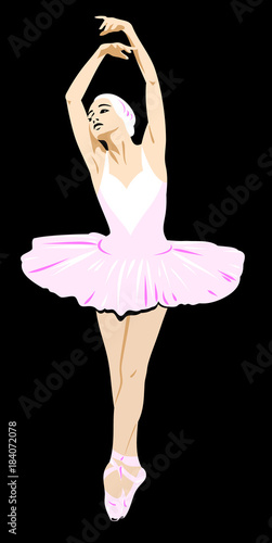 A dancing ballerina in a gently pink ballet tutu